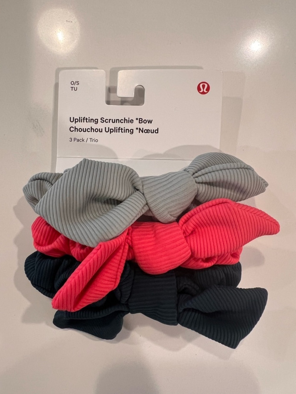 lululemon athletica Uplifting Scrunchie Bow 3-Pack - Gray, Pink, Black